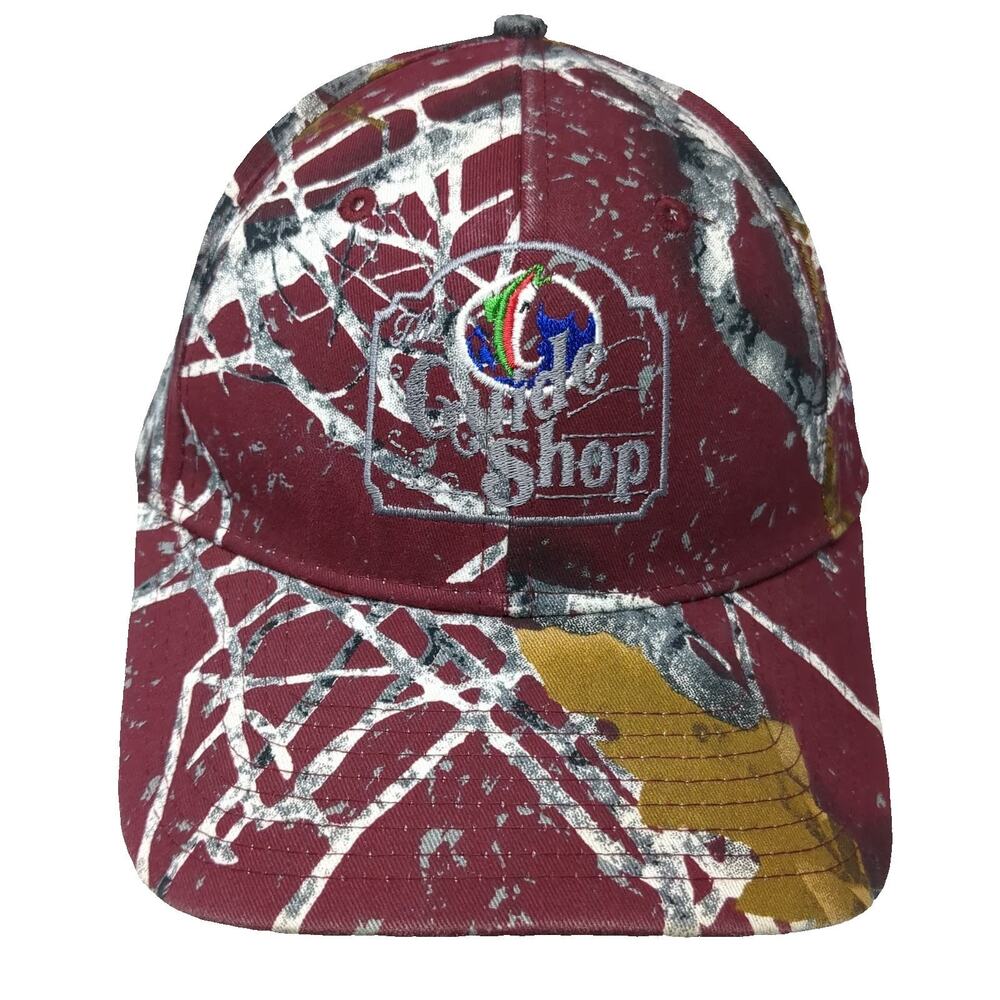 OC Baseball Cap Red One Size Mothwing Camo Fishing Orofino Idaho Steelhead Hat